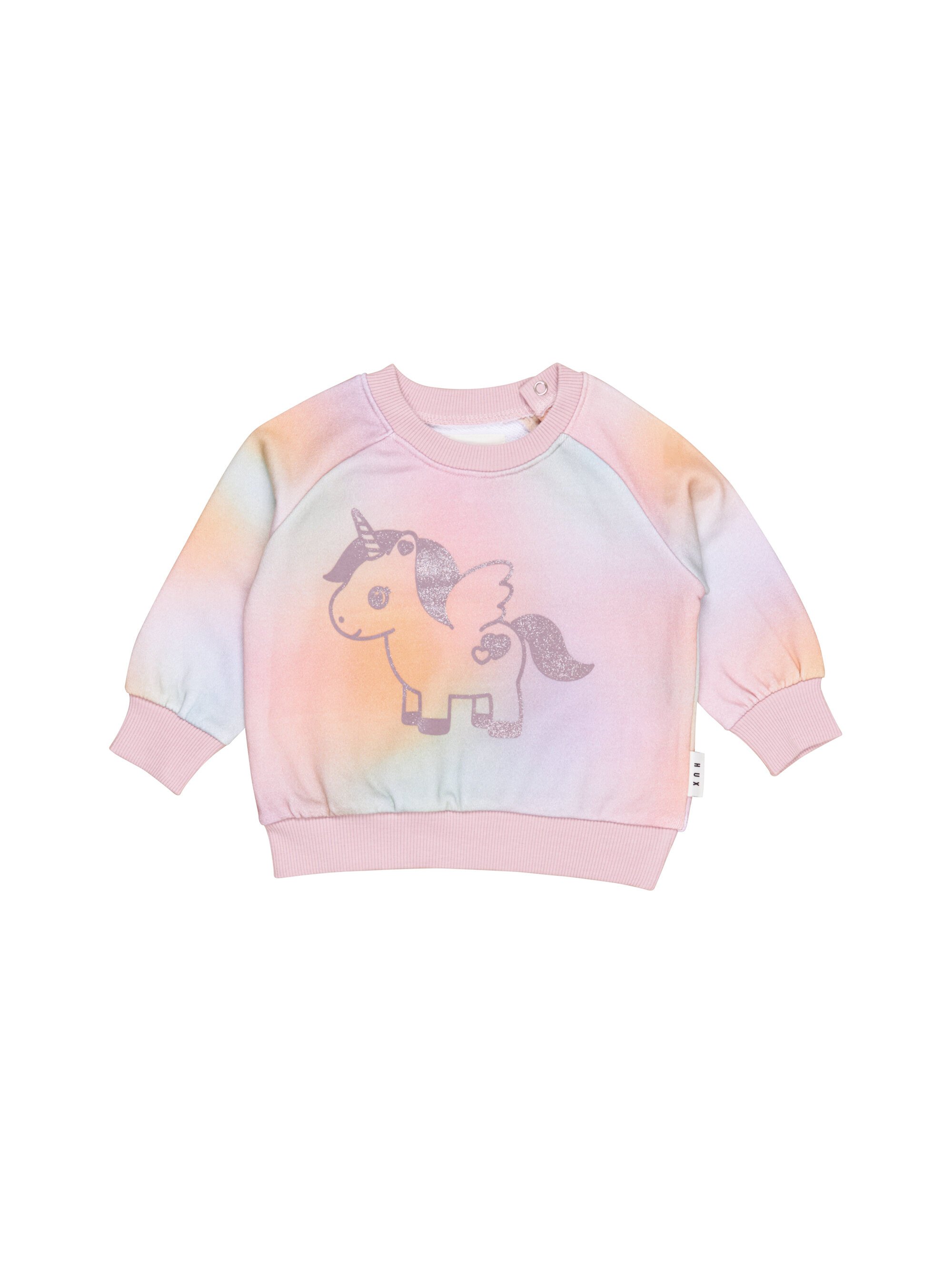 Huxbaby Rainbow Swirl Glittercorn Sweatshirt - Girls Tops | Kids