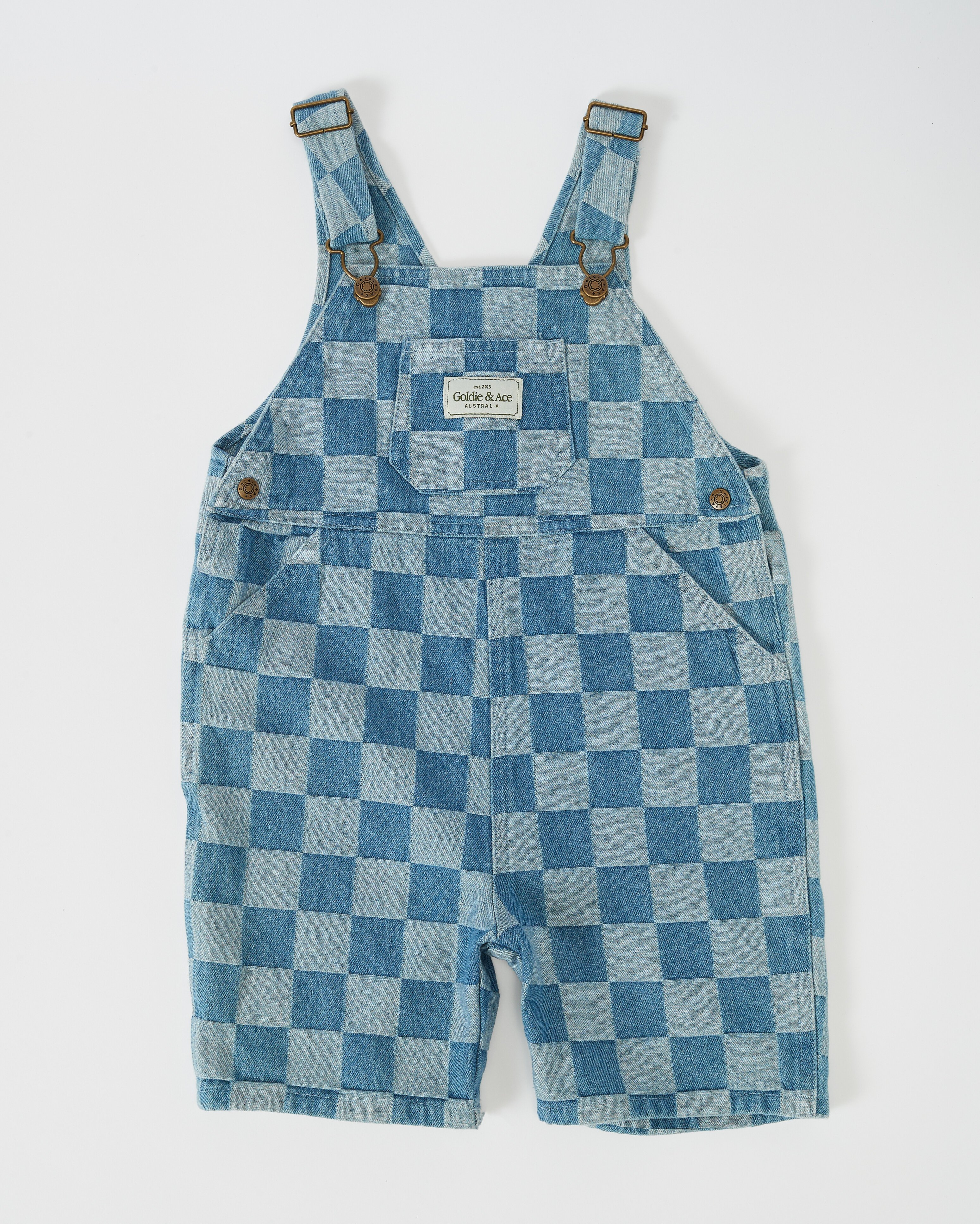 Goldie Ace Burton Check Denim Overalls Girls Jumpsuits and