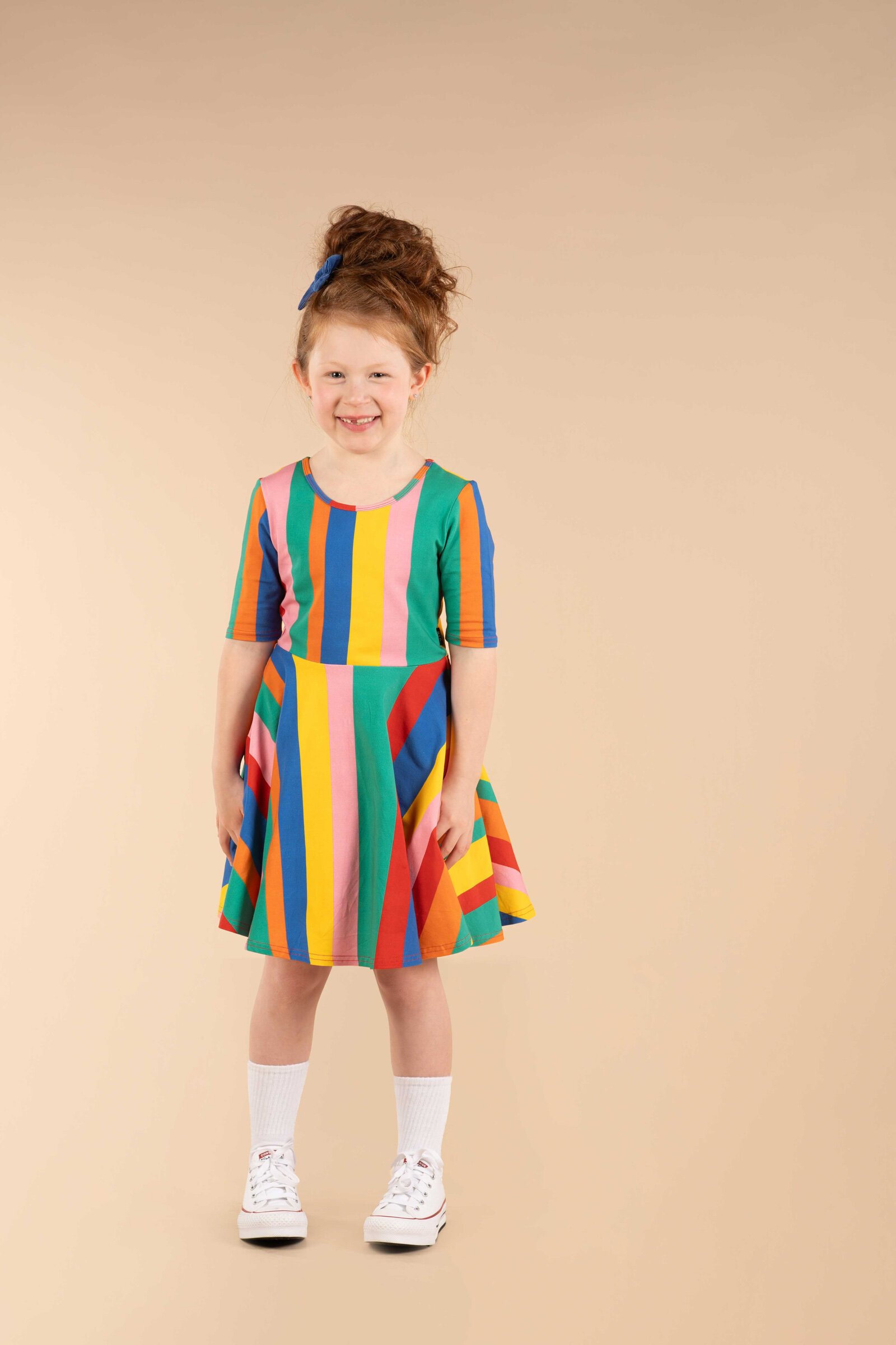 Rock Your Kid Rainbow Stripes Mabel Dress - Girls Dresses and Skirts