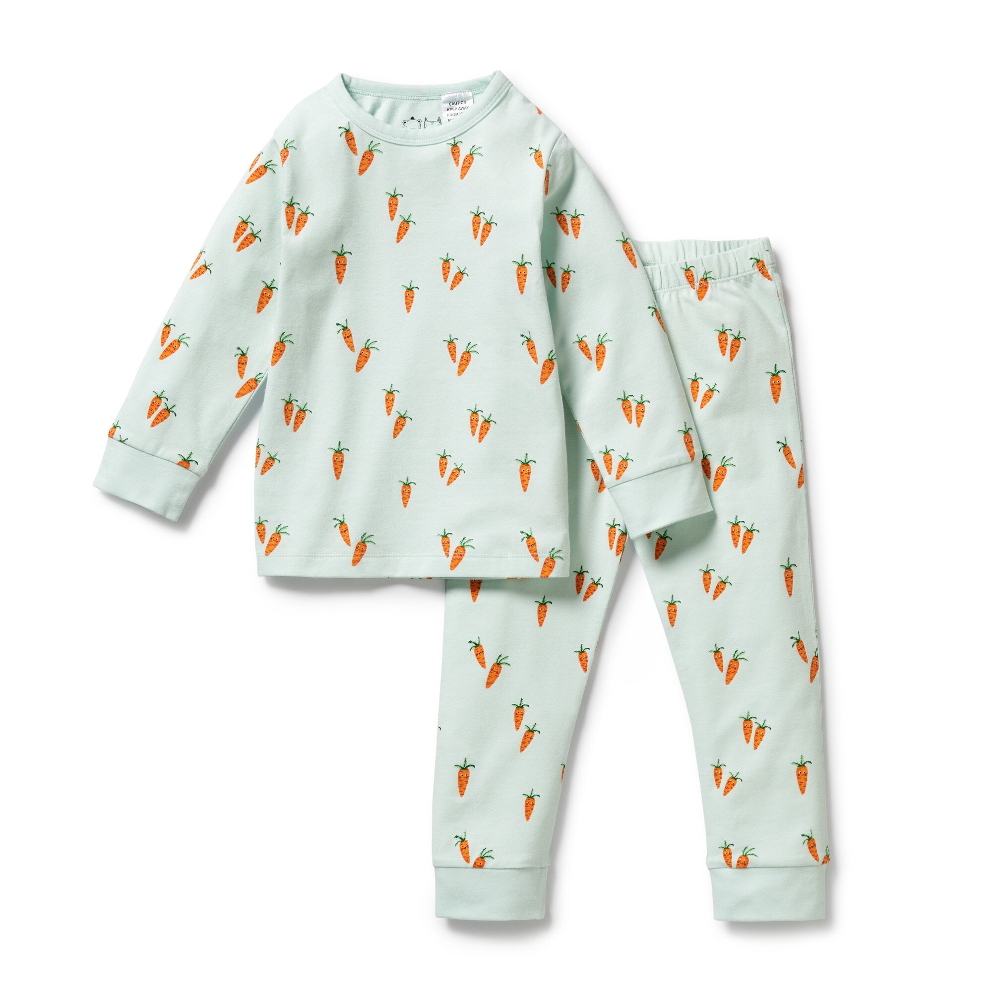 Wilson Frenchy Cute Carrots Organic long sleeved Pyjamas Girls Sleepwear Kids Clothes Top Kids Clothing Store In NZ W24 Wilson Frenchy