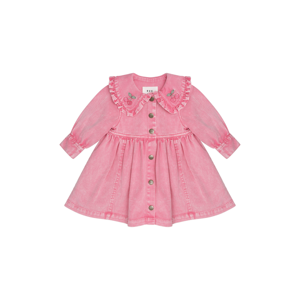 Huxbaby Cherry Vintage Collar Dress