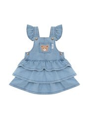 Huxbaby Huxbear Knit Denim Frill Pinafore-dresses-and-skirts-Bambini