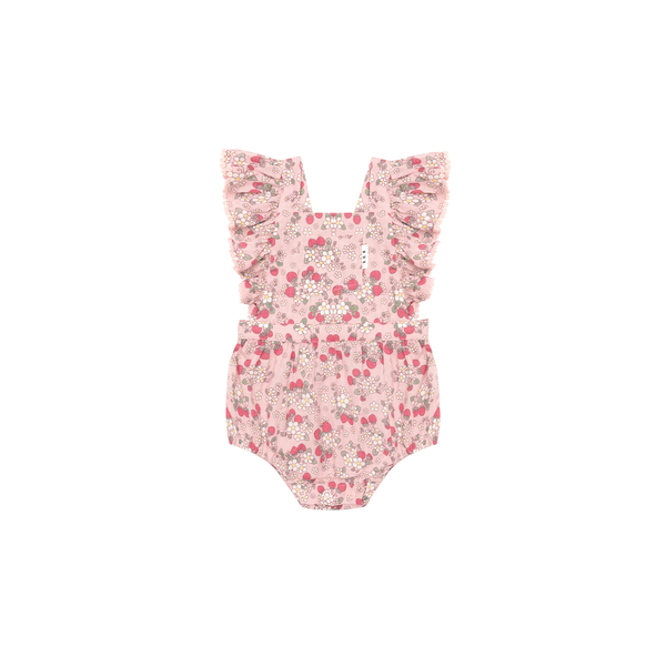 Huxbaby Vintage Strawberry Frill Playsuit