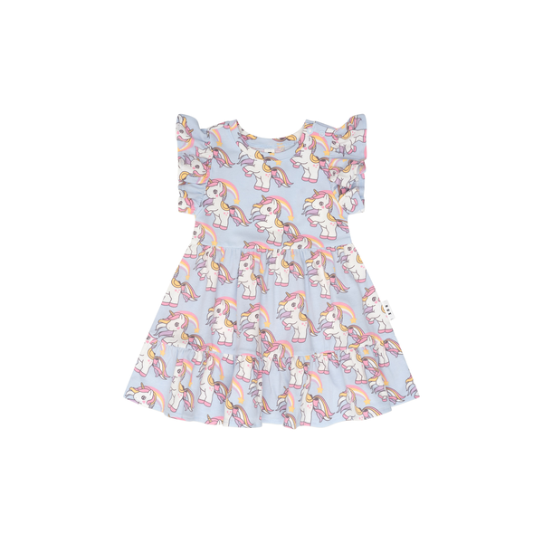 Huxbaby Rainbow Unicorn Tier Dress