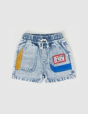 Goldie + Ace Noah Colour Pop Cargo Denim Short-pants-and-shorts-Bambini