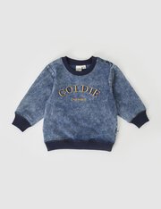 Goldie + Ace Goldie Crew Embroidered Denim Look Sweater-tops-Bambini