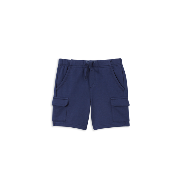 Milky Navy Fleece Cargo Short