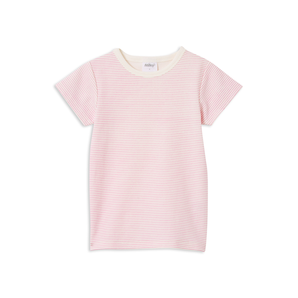 Milky Pink Stripe Rib Tee