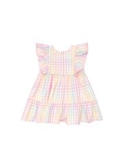 Huxbaby Rainbow Check Frill Dress-dresses-and-skirts-Bambini