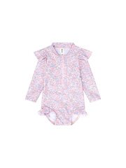 Huxbaby Bluebell Floral Zip Swimsuit-swimwear-Bambini