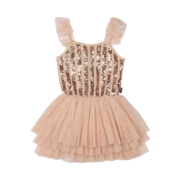 Rock Your Kid Gold Stripe Sequin Tulle Leotard Dress-dresses-and-skirts-Bambini