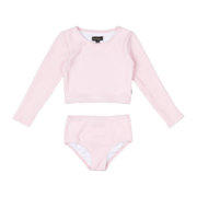 Rock Your Kid Pink Crinkle Rashie Set-swimwear-Bambini