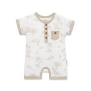 Aster & Oak Jungle Henley Romper -bodysuits-and-rompers-Bambini