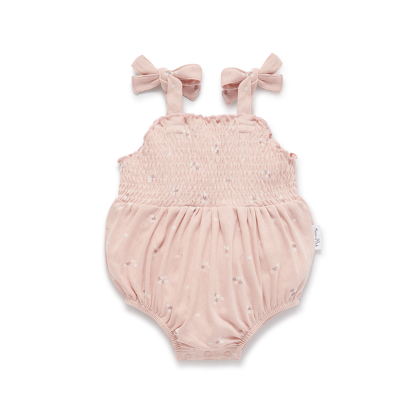 Aster & Oak Petal Pointelle Tie Romper