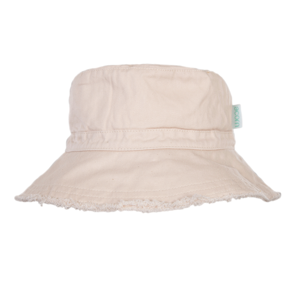 Acorn Vanilla Frayed Bucket Hat