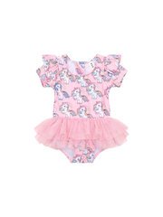 Huxbaby Rainbow Unicorn Frill Ballet Swimsuit-swimwear-Bambini