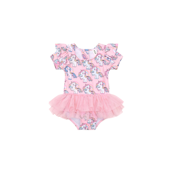 Huxbaby Rainbow Unicorn Frill Ballet Swimsuit