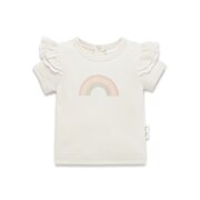 Aster & Oak Rainbow Print Flutter Tee-tops-Bambini