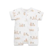 Aster & Oak Teddy Picnic Zip Romper-bodysuits-and-rompers-Bambini