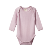 Nature Baby Merino LS Pointelle Bodysuit-bodysuits-and-rompers-Bambini